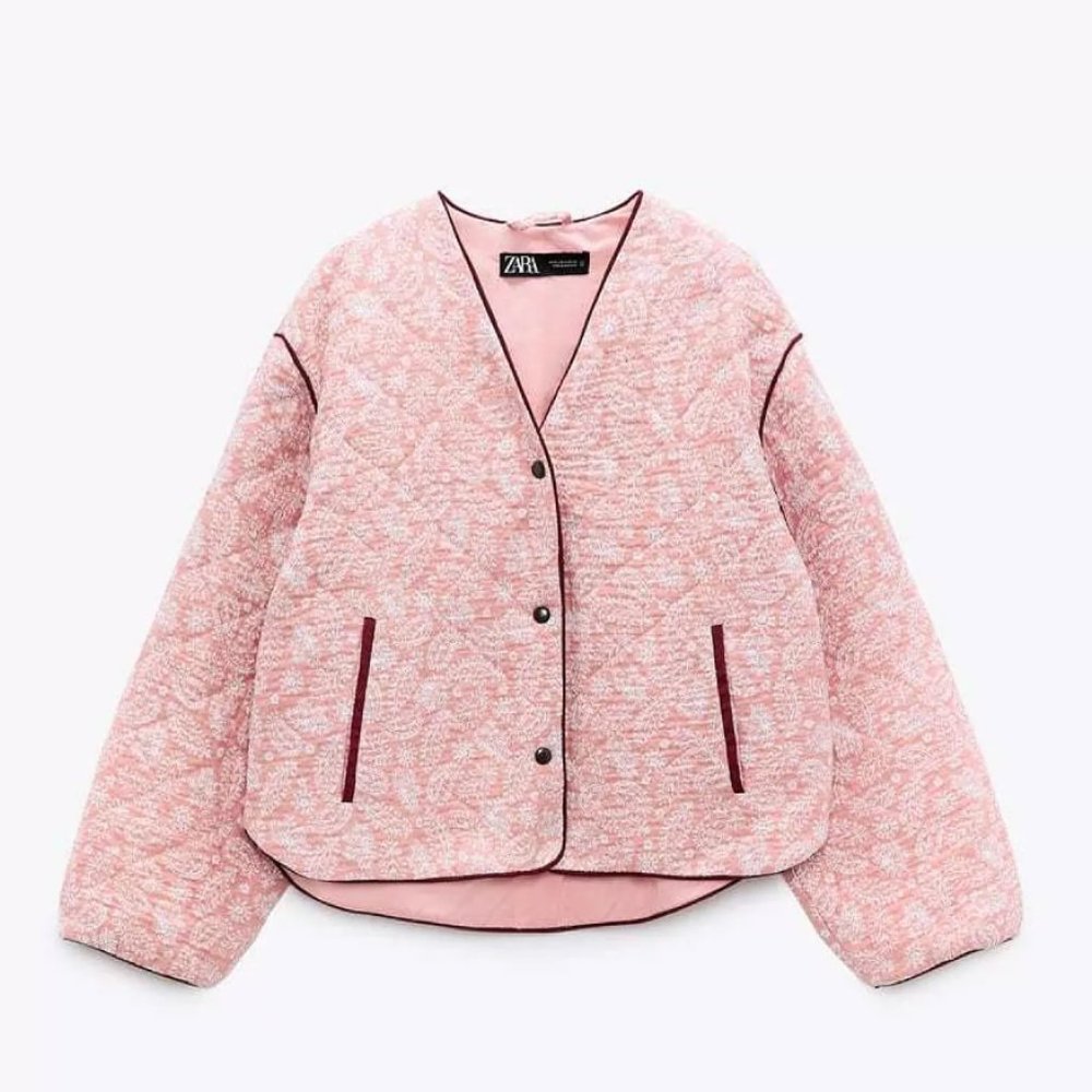 Zara pink quilted jacket